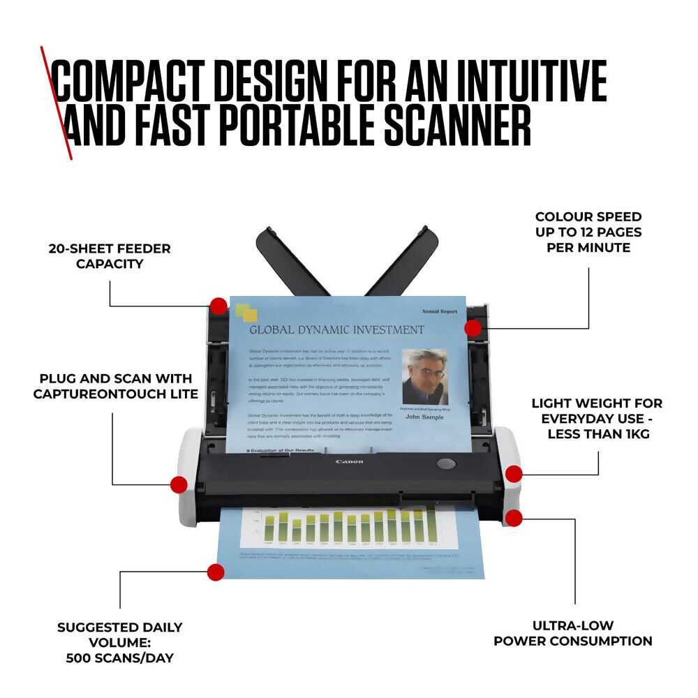 Canon ImageFormula R10 Portable A4 Scanner